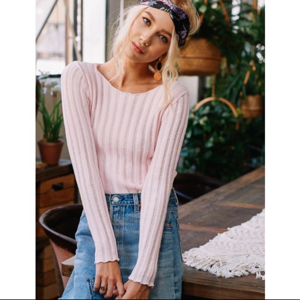 👻GORGEOUS Slim Knit Sweater- Light Pink